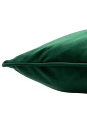 Paoletti Hortus Embroidered Bee Soft Velvet Pipe Trimmed Cushion in Emerald - Size: 50 cm x 50 cm - thumbnail 4