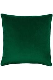 Paoletti Hortus Embroidered Bee Soft Velvet Pipe Trimmed Cushion in Emerald - Size: 50 cm x 50 cm - thumbnail 2