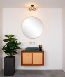 Lucide 'TRUDY' Dimmable Stylish Modern Bathroom Flush Ceiling Light 3xG9 in Black - thumbnail 4