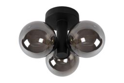 Lucide 'TRUDY' Dimmable Stylish Modern Bathroom Flush Ceiling Light 3xG9 in Black - thumbnail 2