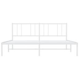 Berkfield Home Metal Bed Frame with Headboard White 183x213 cm - thumbnail 6