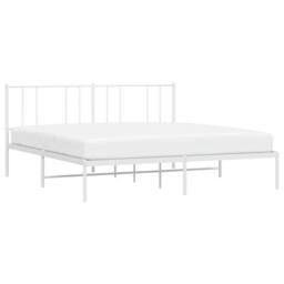 Berkfield Home Metal Bed Frame with Headboard White 183x213 cm - thumbnail 3