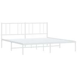 Berkfield Home Metal Bed Frame with Headboard White 183x213 cm - thumbnail 5