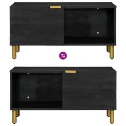 Berkfield Home Coffee Table Black 80x50x40 cm Engineered Wood - Size: 80 x 50 x 40 cm - thumbnail 6