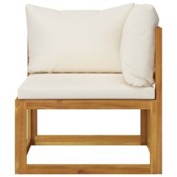 Berkfield Home 2-seater Garden Bench with Cream White Cushions (UK/IE/FI/NO only) in Brown - thumbnail 3