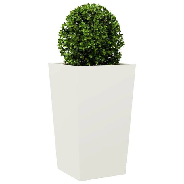 Berkfield Home Durable Garden Planter White 45x45x75 cm Steel - Size: 45 x 45 x 75 cm - image 1