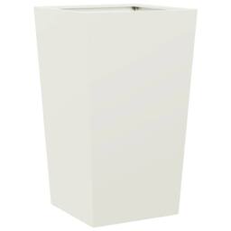 Berkfield Home Durable Garden Planter White 45x45x75 cm Steel - Size: 45 x 45 x 75 cm - thumbnail 3