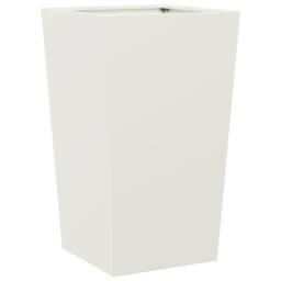 Berkfield Home Durable Garden Planter White 45x45x75 cm Steel - Size: 45 x 45 x 75 cm - thumbnail 6