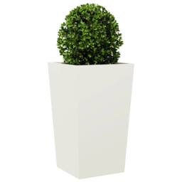 Berkfield Home Durable Garden Planter White 45x45x75 cm Steel - Size: 45 x 45 x 75 cm