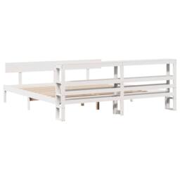 Berkfield Home Beautiful Bed Frame without Mattress White 180x200 cm Super King - thumbnail 6
