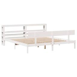 Berkfield Home Beautiful Bed Frame without Mattress White 180x200 cm Super King - thumbnail 1