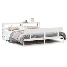 Berkfield Home Beautiful Bed Frame without Mattress White 180x200 cm Super King - thumbnail 3