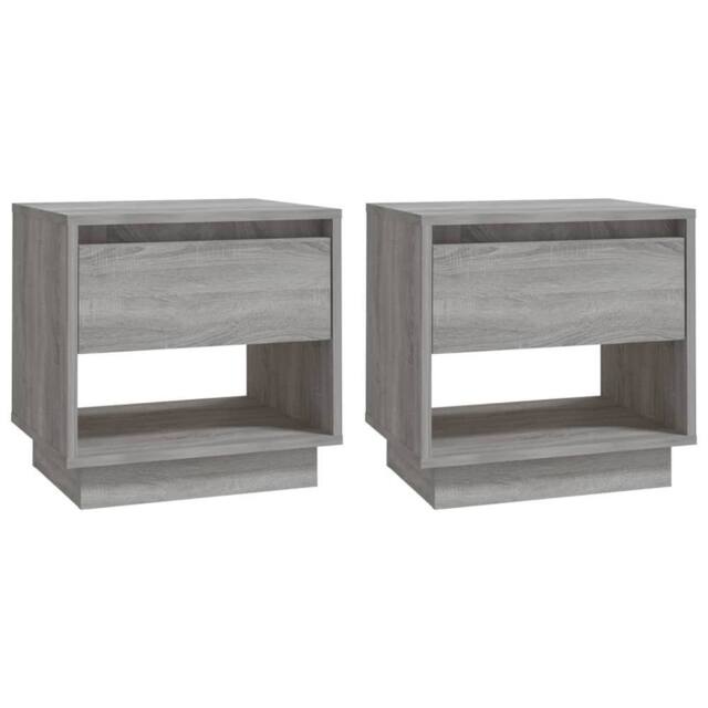 Berkfield Home Bedside Cabinets 2 pcs Grey Sonoma 45x34x44 cm Engineered Wood - Size: 45 x 34 x 44 cm - image 1