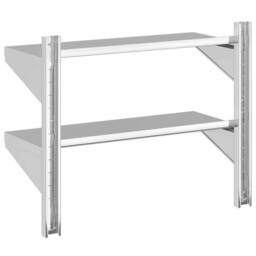 Berkfield Home 2-Tier Wall Shelf 75x30x60 cm Silver Stainless Steel - Size: 75 x 30 x 60 cm - thumbnail 7