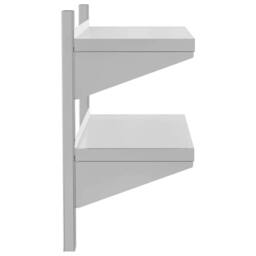 Berkfield Home 2-Tier Wall Shelf 75x30x60 cm Silver Stainless Steel - Size: 75 x 30 x 60 cm - thumbnail 6