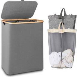 NESTLUNE Grey Laundry Basket Dirty Washing Clothes Storage - thumbnail 1