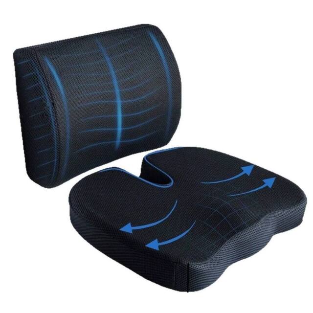 EONLION Back& Seat Support-Cushion Car Seat Home in Black - Size: 120 cm x 90 cm - image 1