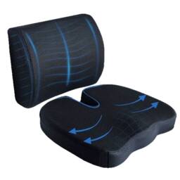 EONLION Back& Seat Support-Cushion Car Seat Home in Black - Size: 120 cm x 90 cm