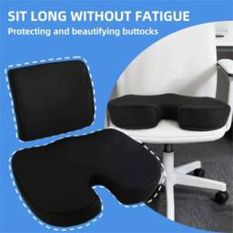 EONLION Back& Seat Support-Cushion Car Seat Home in Black - Size: 120 cm x 90 cm - thumbnail 3