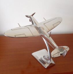 Inspirational Gifting Spitfire Aeroplane Ornament Aluminium Plane Sculpture Gift in Silver - thumbnail 5