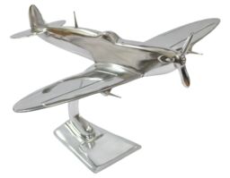 Inspirational Gifting Spitfire Aeroplane Ornament Aluminium Plane Sculpture Gift in Silver - thumbnail 6