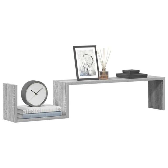 Berkfield Home Wall Shelves 2 pcs Grey Sonoma 100x15x20 cm Engineered Wood - Size: 100 x 15 x 20 cm - image 1