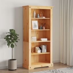 Berkfield Home 5-Tier Bookcase Mexican Pine Corona Range 81x40x170 cm in Brown - Size: 81 x 40 x 170 cm - thumbnail 1