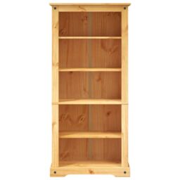 Berkfield Home 5-Tier Bookcase Mexican Pine Corona Range 81x40x170 cm in Brown - Size: 81 x 40 x 170 cm - thumbnail 3