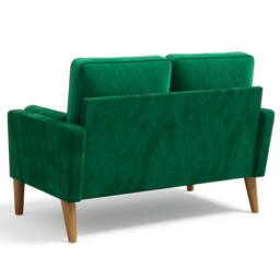 Dprodo 121CM Velvet Love Seat Couch with 2 Pillows in Green - Size: 1 Pack - thumbnail 6