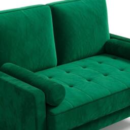 Dprodo 121CM Velvet Love Seat Couch with 2 Pillows in Green - Size: 1 Pack - thumbnail 8
