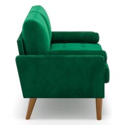 Dprodo 121CM Velvet Love Seat Couch with 2 Pillows in Green - Size: 1 Pack - thumbnail 7