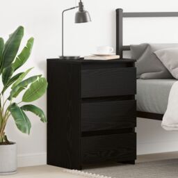 Berkfield Home Nightstand in Black Oak - 40x35x62.5 cm, Made from Engineered Wood - Size: 40x35x62.5 cm - thumbnail 1
