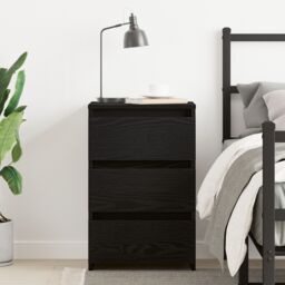 Berkfield Home Nightstand in Black Oak - 40x35x62.5 cm, Made from Engineered Wood - Size: 40x35x62.5 cm - thumbnail 4