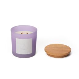 Aroma Naturals Frosted Decadence Glass Candle - Vanilla Bean Scent in Purple - Size: Large - thumbnail 3