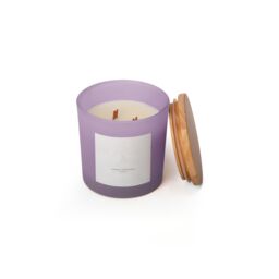 Aroma Naturals Frosted Decadence Glass Candle - Vanilla Bean Scent in Purple - Size: Large - thumbnail 2