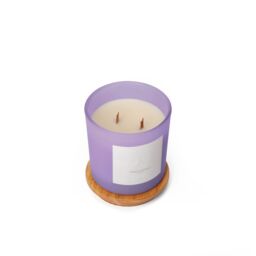 Aroma Naturals Frosted Decadence Glass Candle - Vanilla Bean Scent in Purple - Size: Large - thumbnail 4
