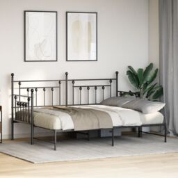 Berkfield Home Daybed Frame with Trundle Black 80x200 cm Steel - thumbnail 5