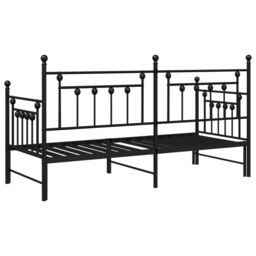 Berkfield Home Daybed Frame with Trundle Black 80x200 cm Steel - thumbnail 8