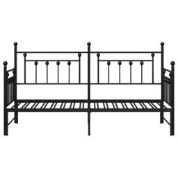 Berkfield Home Daybed Frame with Trundle Black 80x200 cm Steel - thumbnail 6