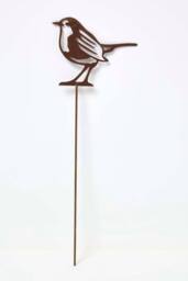 Homescapes Steel Robin Garden Stake Decorations, Set of 2 in Brown - thumbnail 5
