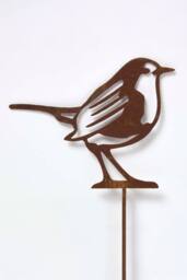 Homescapes Steel Robin Garden Stake Decorations, Set of 2 in Brown - thumbnail 3