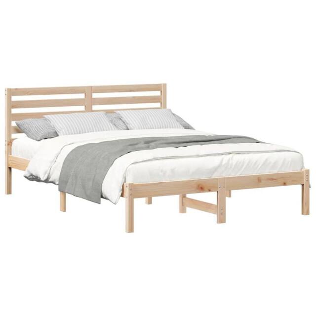 Berkfield Home Elegant with Headboard Brown 120 x 200 cm Solid pine wood in Natural - image 1
