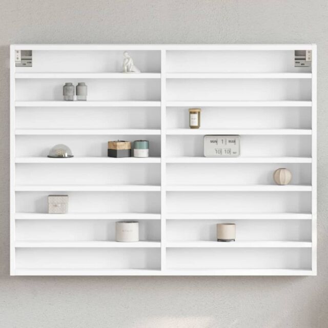 Berkfield Home Vitrine Cabinet White 100x8.5x75 cm Engineered Wood - image 1
