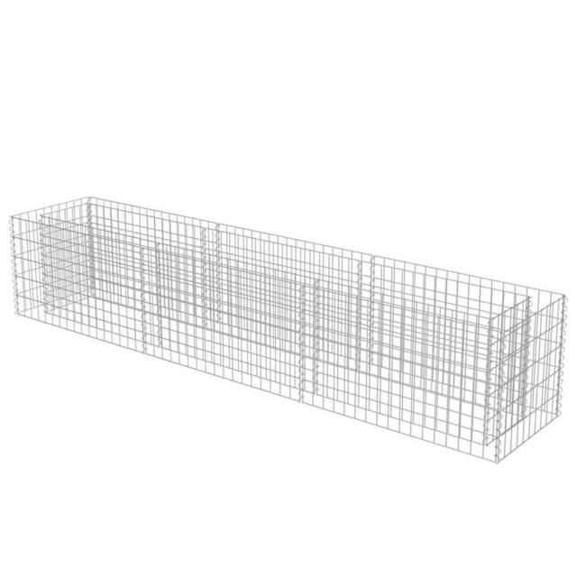 Berkfield Home Durable Gabion Raised Bed Galvanised Steel 270x50x50 cm in Silver - Size: 270 x 50 x 50 cm - image 1