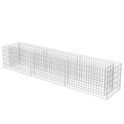 Berkfield Home Durable Gabion Raised Bed Galvanised Steel 270x50x50 cm in Silver - Size: 270 x 50 x 50 cm