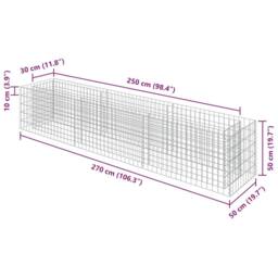 Berkfield Home Durable Gabion Raised Bed Galvanised Steel 270x50x50 cm in Silver - Size: 270 x 50 x 50 cm - thumbnail 8