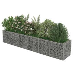 Berkfield Home Durable Gabion Raised Bed Galvanised Steel 270x50x50 cm in Silver - Size: 270 x 50 x 50 cm - thumbnail 4