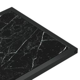 Berkfield Home Computer Side Table Black Marble 50x35x65 cm Tempered Glass - Size: 50 x 35 x 65 cm - thumbnail 5