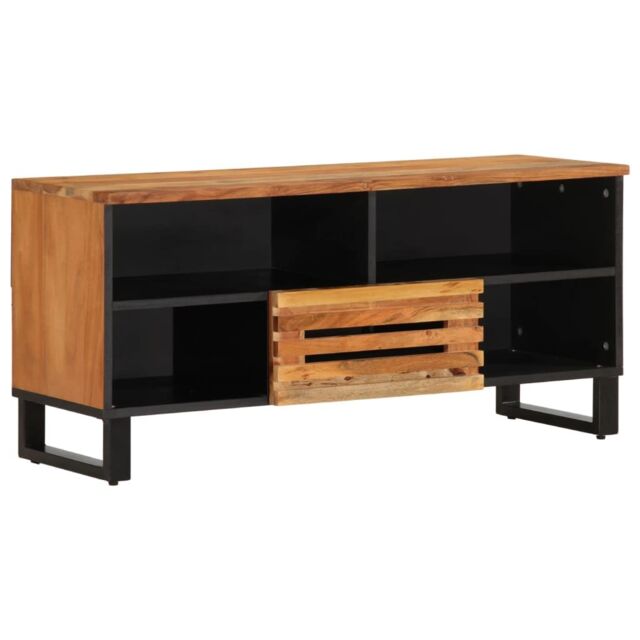 Berkfield Home TV Cabinet 100x34x46 cm Solid Wood Acacia in Brown - Size: 100 x 34 x 46 cm - image 1