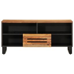 Berkfield Home TV Cabinet 100x34x46 cm Solid Wood Acacia in Brown - Size: 100 x 34 x 46 cm - thumbnail 2